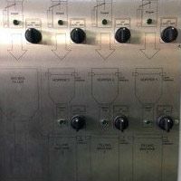 Stainless mimic control panel with selector switches for the batching system