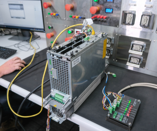 Variable speed drive under test on a Motion Tronic test bench