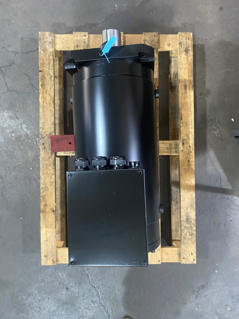 Refurbished Modrol servo motor on a pallet after repair