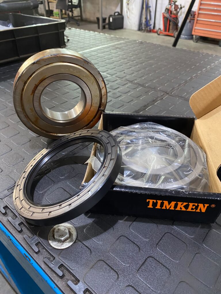 Replacement Timken bearings and seal for the servo motor